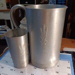 Silver Drinkware Set with Engraved Design